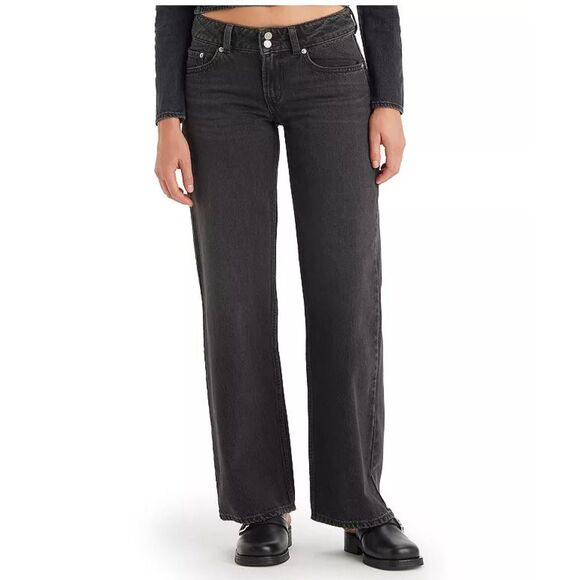 NEW Levi’s Women’s Superlow Loose Jeans 34x32 Black 100% Cotton Y2K Baggy NWT - Picture 1 of 7